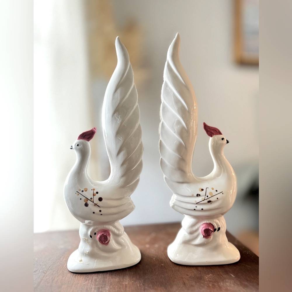 Excellent condition Vintage MCM ceramic bird duo by Sutton Creations Japan
